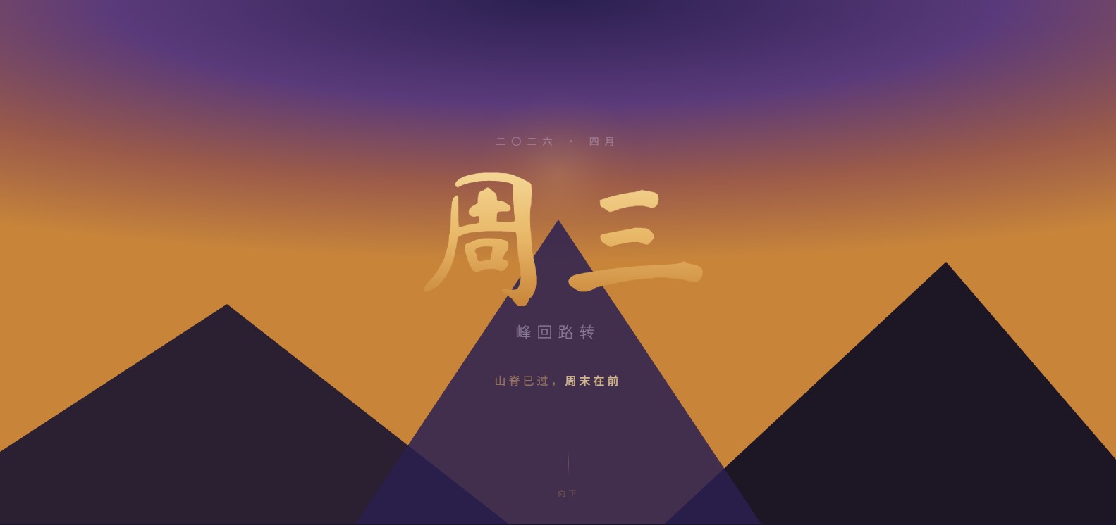 周三，一周的山脊